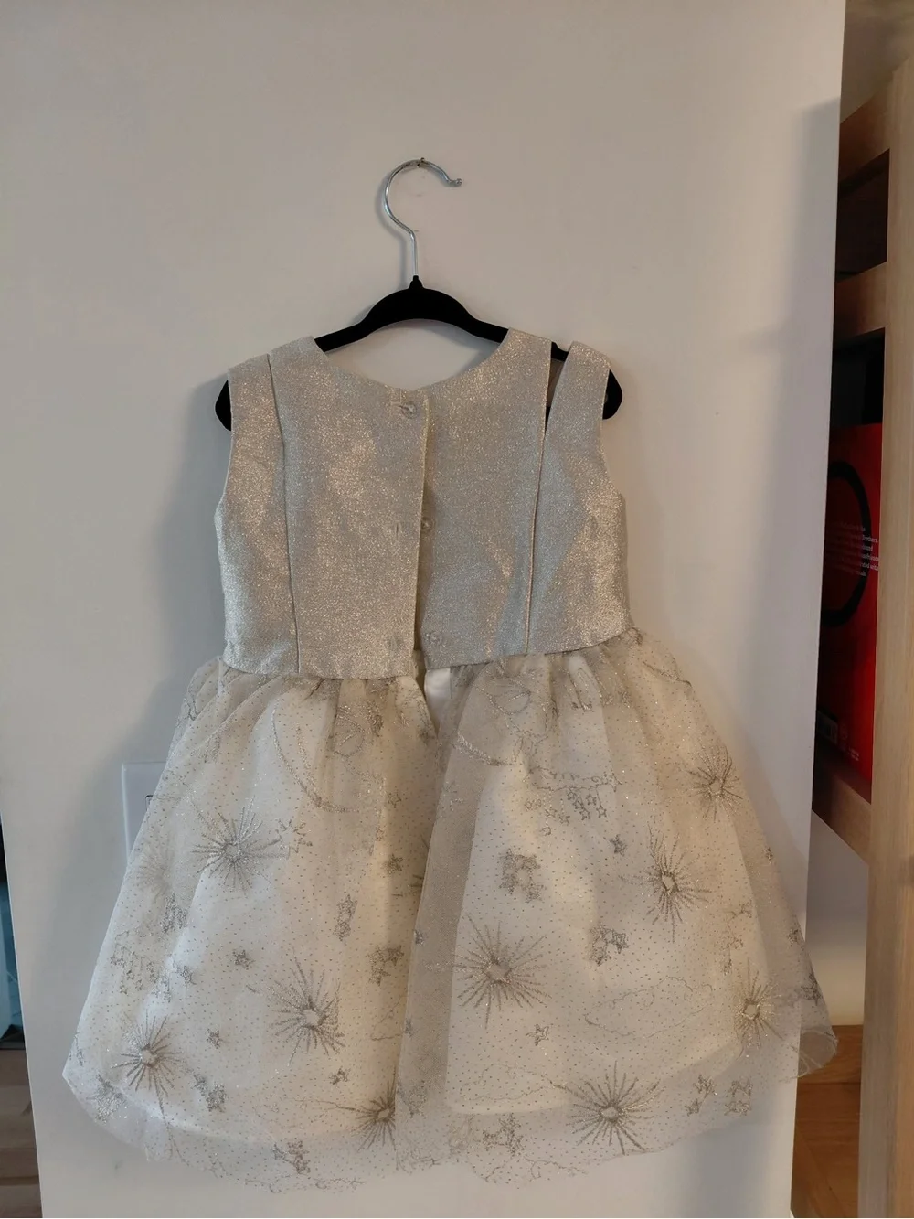 Girls' Shimmery Cream Floral Party Dress Size 3 - Picture 2 of 3